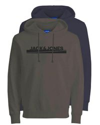 Jack & Jones - Pullover Sweatshirt Multipack, Hooded, Printed Logo, 2 Pack - Lyst