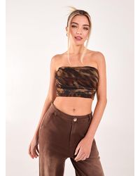 Pink Vanilla - Mesh Print Bandeau Top - Lyst
