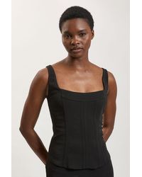 Karen Millen - Compact Viscose Corset Top - Lyst
