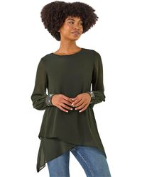 Roman - Embellished Detail Layered Top - Lyst