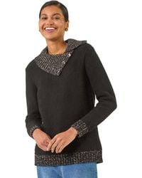 Roman - Collared Buttoned Knit Jumper - Lyst