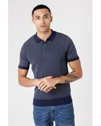 Kensington Eastside - Dark Cotton Short Sleeve Button-Up Polo Shirt - Lyst