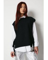 Warehouse - Crew Neck Knitted Side Tie Tabbard - Lyst