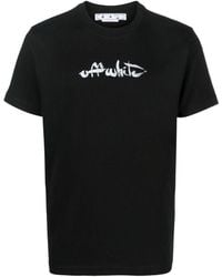 Off-White c/o Virgil Abloh - Paint Arrow Slim T-shirt Black - Lyst
