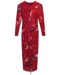 Ted Baker - Jazzy Bodycon Mesh Gathered Midi Dress - Lyst