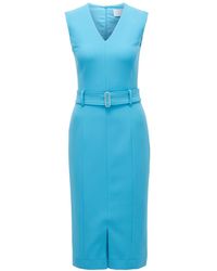 BOSS - Dadorina Jurk Voor In Blauw - Lyst