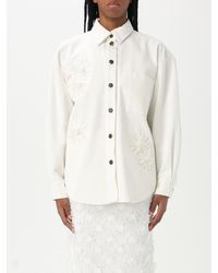 MSGM - Geborduurd Katoenen Denim Overhemd - Lyst