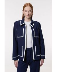 Karen Millen - Compact Stretch Tipped Pocketed Tailored Jacket - Lyst