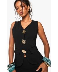 Boohoo - Multi Trim Fitted Waistcoat - Lyst