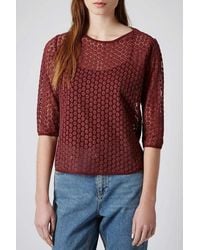 Secret Label - Daisy Lace Sheer Top Cotton - Lyst