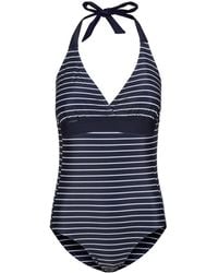 Regatta - Flavia Ii Stripe One Piece Zwempak (Marine, Wit) - Lyst