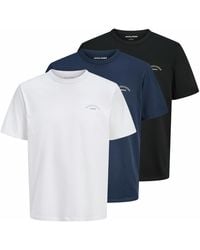 Jack & Jones - Jj 3 Pack T-Shirts Crew Neck Organic Cotton Regular - Lyst