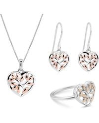 Orphelia - Ladies Embellished 'Afia' 925 Sterling Set: Necklace + Earrings + Ring - Lyst