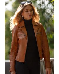 Ashwood Leather - 'Eva' Biker Style Jacket Coat - Lyst