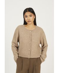 Brave Soul - Round Neck Jersey Knit Cardigan - Lyst