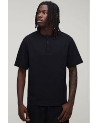 BoohooMAN - Regular Fit Waffle Henley T-Shirt - Lyst