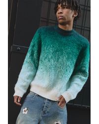 BoohooMAN - Brushed Ombre Striped Boxy Sweater - Lyst