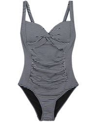 Regatta - Stripe Seersucker Tummy Control One Piece Zwempak (marine / Wit) - Lyst