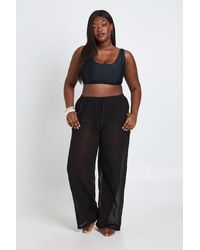 Boohoo - Plus Chiffon Beach Trouser - Lyst