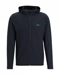 BOSS - Boss Sicon Active 1 Zip-Up Hoodie With Decorative Reflective Details - Lyst