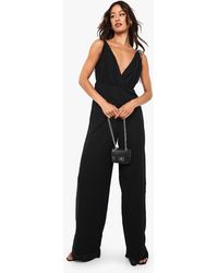 Boohoo - Tall Chiffon Strappy Wide Leg Jumpsuit - Lyst
