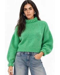 MixRay - Thick Turtleneck Textured Crop Sweater - Lyst