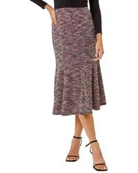 Roman - Textured Boucle Panel Stretch Skirt - Lyst