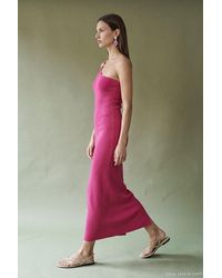 Dilvin - Asymmetrical One-Shoulder Ribbed Midi Dress - Lyst