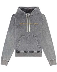 DIESEL - Herenlogo Hoodie (Grijs Vervaagd) - Lyst