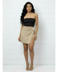 Gini London - Belted Low Rise Mini Wrap Skirt - Lyst