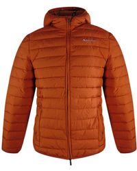 Aquascutum - Active 100Gr Hooded Rust Jacket - Lyst