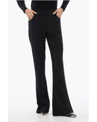 Balmain - Flared-fit Broek Met Strass-steentjes Aan De Zijkant In Zwart - Lyst