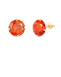 The Jewellery Stockroom - 9Ct Solid 8Mm Flame Cubic Zirconia Stud Earrings - Lyst