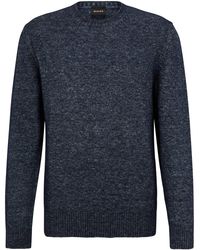 BOSS - Regular Fit Long Sleeve Crew Neck Sweater - Lyst