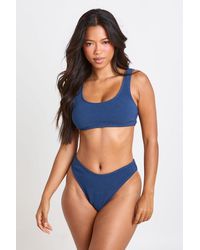 Boohoo - Textured Scoop Bikini Top - Lyst