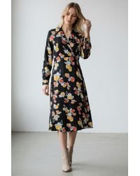 JD Williams - Floral Print Wrap Shirt Dress - Lyst