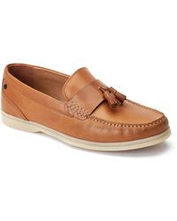 Base London - Bonito Leather Burnt Loafers - Lyst