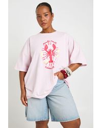 Boohoo - Plus Amalfi Lobseter Printed T Shirt - Lyst