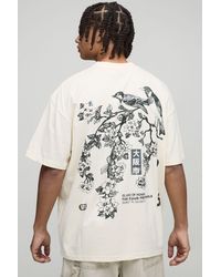 BoohooMAN - Oversized Blossom Floral Osaka Graphic T-Shirt - Lyst
