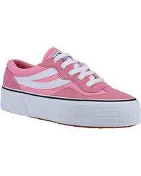 Superga - 3041 Revolley Colorblock Platform Leder Damen/Weiß Turnschuhe - Lyst