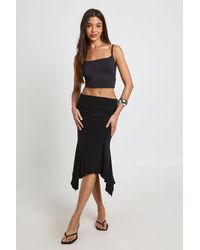 Boohoo - Hanky Hem Midi Skirt - Lyst