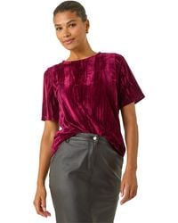 Roman - Pleated Velvet Stretch Top - Lyst