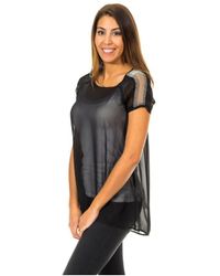 Met - S Short Sleeve Blouse With Semi-transparent And Breathable Fabric 10dmc0263 Viscose - Lyst