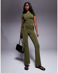 ASOS - Co-Ord Tie Waist Flare Trouser - Lyst