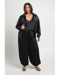 Boohoo - Plus Textured Oversized Bomber Jacket - Lyst