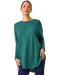 Roman - Contrast Stripe Stretch Jersey Top - Lyst