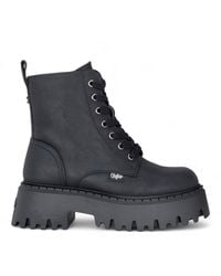 Buffalo - Damen Schwarze, Klobige Plateau-Kampfstiefel Mit Hohem Schaft - Lyst