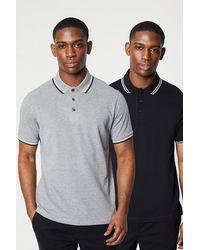 MAINE - 2 Pk Pure Cotton Tipped Polo Shirts - Lyst