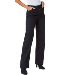 Roman - Cotton Blend Wide Leg Stretch Jeans - Lyst