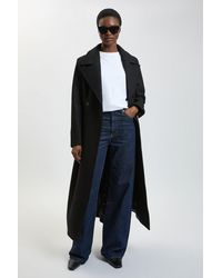 Karen Millen - Wool Tailored Flared Skirt Midi Coat - Lyst